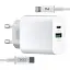 Блок и кабель - набор комплект XO L64 18W FAST EU QC3.0 + PD FAST charger with apple PD fast cable ( NB113 ) Белый - миниатюра 1