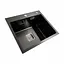 Кухонная мойка Platinum Handmade PVD HSBB 50x45 черная (квадратный сифон 3,0/1,0), Черный - миниатюра 3