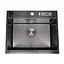Кухонна мийка чорна з нержавіючої сталі з PVD покриттям мультифункціональна Nett NB-5747, Чорний - мініатюра 1