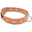 Нашийник для собак Zoo-hunt шкіряний з шипами рудий ОШ 4,5/54-65 см - мініатюра 1