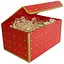 Подарункова коробка True червона із золотим геометричним малюнком L 25.3×18×13.5 см - мініатюра 2