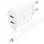 Зарядний пристрій Hoco C103A 2 USB білий з кабелем Lightning - мініатюра 3