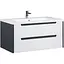 Тумба Мойдодир Paula 100-A з умивальником Cosmopolitan 100 Білий/графіт - мініатюра 1