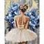 Алмазна мозаїка Балерина з блакитними півоніями AMO8350, 40х50 см - мініатюра 1