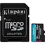Карта пам'яті Kingston microSD 64GB C10 UHS-I U3 A2 V30 R200MB/s + SD - мініатюра 1