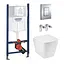 Комплект 4 в 1: Инсталляция GROHE Rapid SL 3 в 1 3884966Q + Унитаз безободочный Kroner Eifel WHI493436 RIMLESS с сиденьем Slim Duroplast / Soft-close / Quick relase KE493436WHIR (38849 - миниатюра 1