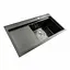 Кухонна мийка чорна PVD 78x43 R Platinum Handmade (два отвори, круглий сифон 3,0/0,8), Чорний - мініатюра 4