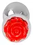 Анальна пробка Rose Butt Plug 9 см (сріблястий) - мініатюра 2