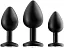 Набір анальних пробок I’MCUM Crystal Harmony Силіконові з кристалом 3 шт Чорний (IM-KGS201_set_bk) - мініатюра 2