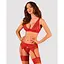 Комплект білизни Obsessive Lacelove cupless 3-pcs set XS/S Red, бюстгальтер, стрінги, пояс для панчі - мініатюра 6