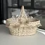Пасхальная корзина 38х28см hand-made MIS LT бежевая с бежевым декором большая - миниатюра 4