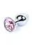 Металлическая анальная пробка с кристаллом Boss Jewellery Silver Plug 7 см (розовый) - миниатюра 6