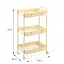 Этажерка Wall Sticker SW-00002113 мобильная трехъярусная универсальная из металла 45х30х78 см кремовая - миниатюра 2