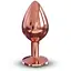 Металева анальна пробка Dorcel - Diamond Plug Rose Gold із прикрасою у вигляді кристалу M - мініатюра 2