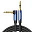 Кабель Ugreen AV112 Angled Cable 3.5 мм Male to 3.5 мм Male Cable Gold Plated Metal Case with Braid 1.5 м Blue (60180) - миниатюра 1