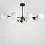 Черная люстра с поворотными веточками на 9 белых плафонах d=150 | Ст. K 21/9 BK+WT новый | Line F - миниатюра 5