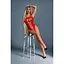 Бодістокінг Caprice Lingerie Model 02 One size Red імітація шнурівки дрібна сітка мереживо - мініатюра 1