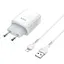 Мережевий зарядний пристрій з кабелем Hoco C73A Glorious dual port charger set (iP)(EU) білий - мініатюра 1