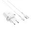 Сетевое зарядное устройство Hoco N1, 12W 2.4 A с USB-разъемом и кабелем Type-C в комплекте белый - миниатюра 1