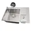 Кухонна мийка з нержавіючої сталі з вбудованим смітником Nett NSM-7047, Нержавіюча сталь - мініатюра 2