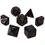 Набір кубиків Opaque 7 Dice Set - Black (w-red) , 7 шт. (g7dopaq08) - мініатюра 1