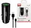 Автомобільний зарядний пристрій XO CC39 QC3.0 18W Car charger with Micro suit ( NB103 ) Чорний - мініатюра 1