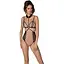Боди с открытой грудью Passion DOMINICA Body S/M beige воротник-чокер корсет - миниатюра 1
