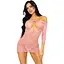 Платье-сетка с сердечками Leg Avenue Heart net Mini dress Pink, завязки, открытые плечи, One Size - миниатюра 4