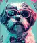 Набір для розпису по номерах Собака в окулярах, Strateg, на кольоровому фоні, 40x50 см, MZ023 - мініатюра 1