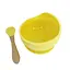 Силиконовая тарелка на присоске с деревянной ложкой MGZ-0103(Yellow) 300 мл - миниатюра 1