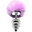Металева анальна пробка Кролячий хвостик Alive Fluffy Twist Plug L Purple діаметр 3.8 см - мініатюра 1