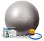 М'яч для фітнесу (фітбол) PowerPlay 4001 Ø65 cm Gymball Сірий + помпа (PP_4001_65_Grey) - мініатюра 1