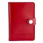 Обложка на документы кожаная на кнопке HC0035 красная - миниатюра 1