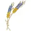 Брошь Колосья пшеницы колоски брошь-булавка символ Украины желто-голубая - миниатюра 1