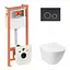 Набор Qtap инсталляция 3 в 1 Nest QT0133M425 с панелью смыва круглой QT0111M11V1146MB + унитаз с сиденьем Jay QT07335176W, Белый - миниатюра 1