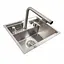 Кухонна мийка CM 47x38 прихована нержавійка Platinum Handmade + змішувач, Нержавіюча сталь - мініатюра 1