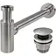 Сифон для раковини Rea nickel brushed універсальний + click-clack REA-A4400, Никель - мініатюра 1