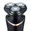 Электробритва Новый Харьков НХ-8526 Фаворит S Black, 6W, роторная, сухое бритье, 3 плавающие головки для бритья, плавающие двойные лезвия, повторение контуров лица, питание сеть, триммер для висков, электронная кнопка включения - миниатюра 1