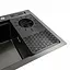 Кухонна мийка чорна PVD 78x46 Platinum Handmade, Чорний - мініатюра 6