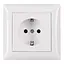 Розетка встроенная с заземлением закал.керамика Primera белая 3004 LUXEL - миниатюра 1