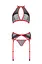 Комплект білизни Passion Satara Set XXL/XXXL red топ пояс для панчіх стрінги - мініатюра 3