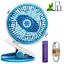 Аккумуляторный настольный вентилятор Moltis Mini Fan WX 6503 на прищепке 1000mAh Ветродуйка 5Вт 4 Голубой - миниатюра 1