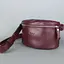 Шкіряна поясна сумка бордова - мініатюра 3