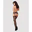 Сітчасті панчохи-стокінги з візерунком на сідницях Obsessive Garter stockings S232 S/M/L, чорні - мініатюра 4