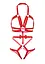 Портупея-тедди из ремней Leg Avenue Studded O-ring harness teddy S Red, экокожа - миниатюра 5