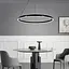 Сучасна підвісна люстра з чорним кільцем Ø 60 см | Line F | Арт. MJ341-600 BK - мініатюра 6