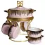 Суповой набор Yiwu из фарфора на металлической подставке розовой FM-A23-5 - миниатюра 3
