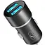 Автомобільний зарядний пристрій Sky Dolphin SZ02L AluMinium (2USB, 2.4A) Black (AZP-000071) + кабель Lightning - мініатюра 1