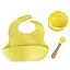 Набір дитячого посуду Силіконова тарілка та слинявчик MGZ-0110(Yellow) у коробці - мініатюра 1