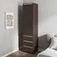 Шкаф для одежды Vays, пенал с полками и ящиками, без ручек R-35 Венге Темный-Белые планки - миниатюра 1